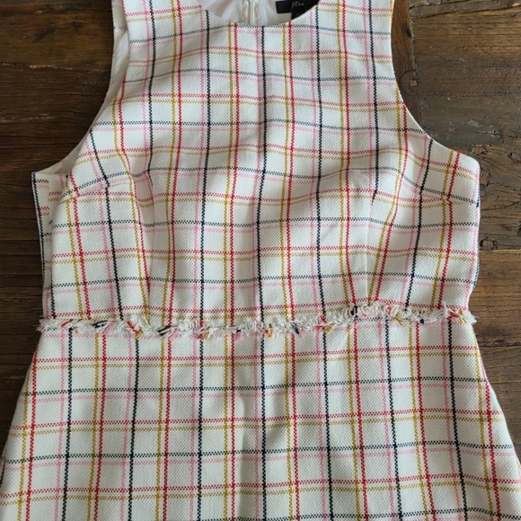 BNWOT! J.Crew Fluted Hem Dress, Size 12, in Windowpane Cotton Tweed 💎 - Picture 7 of 7